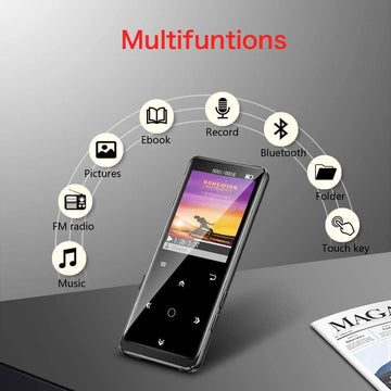 SUPEREYE 16GB Bluetooth 4.1 MP3 Player, Music Player with FM Radio, Recording, 1.8" Screen, HiFi Lossless Sound, Support up to 64GB - imported from UK